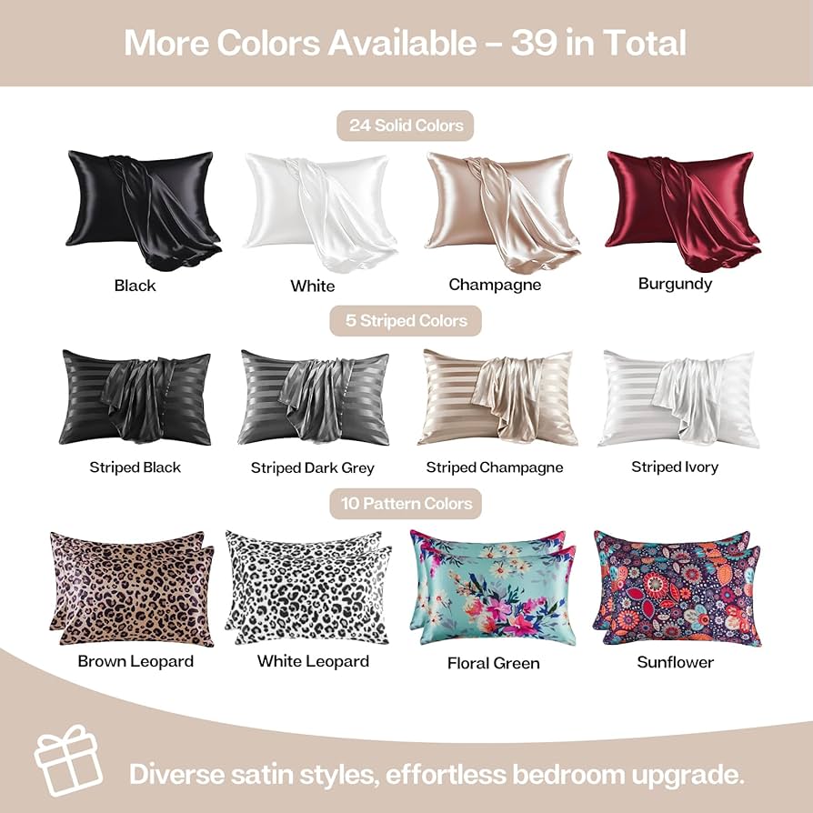 Amazon｜MR&HM サテン枕カバー 髪と肌用 シルクサテン枕カバー 2