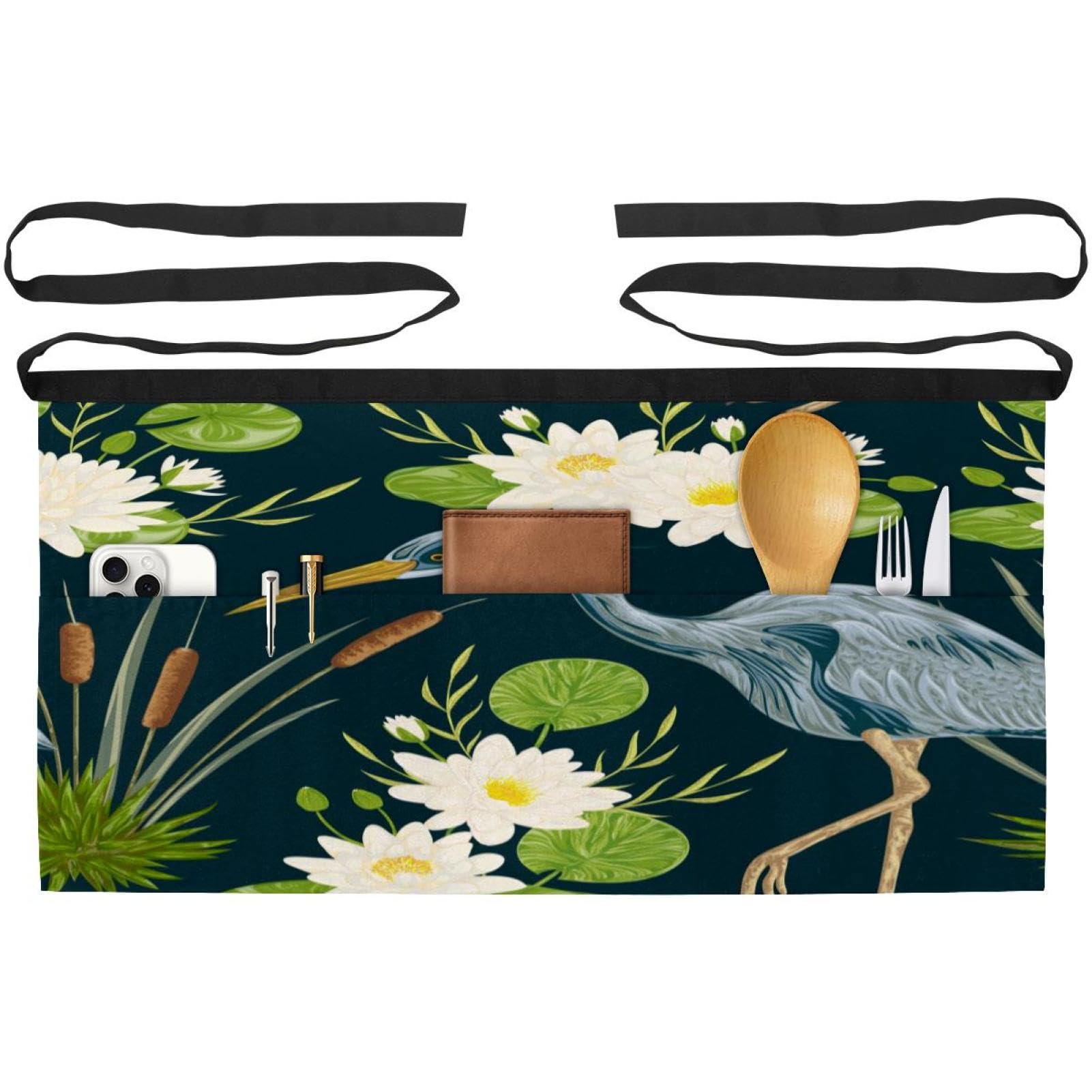 Tabliers courts de chef au design élégant d'oiseau et fleur de lys x3 - 8
