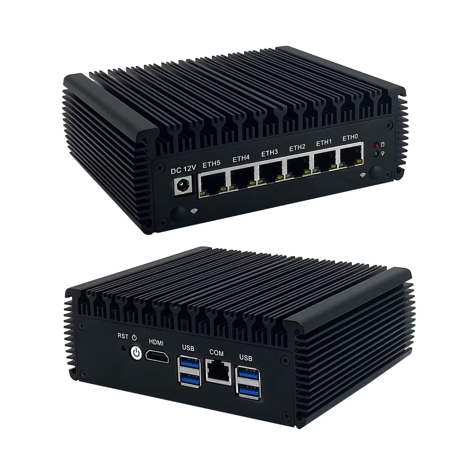 SJRC Fanless Mini PC Quad Core i5 8250U 6 Port Gigabit LAN Firewall Micro Appliance Support AES-NI OPNsense