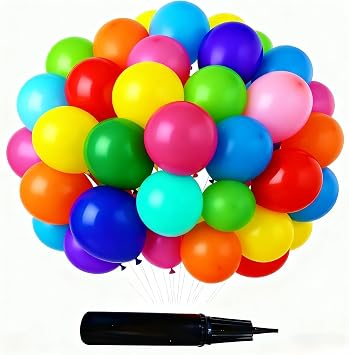 ZHIYE 200 Pack 12 10 5 Inch Party Balloons, Assorted Rainbow Multicolour Matte Latex Balloon Suitable for Birthday Party Weddings Celebrations