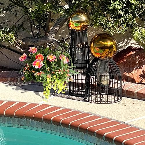 Vista 41 de Lily's Home bola espejada de acero inoxidable, color plata., 12 pulgadas, Plateado