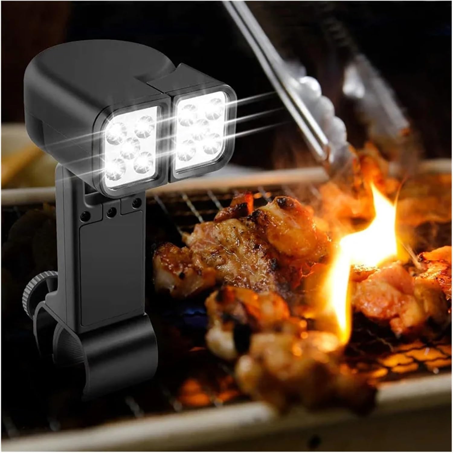 Double Head Grill Lights, Heat Resistant LED Lamp, Multifunctional Rotatable Light, for BBQ Night Fishing