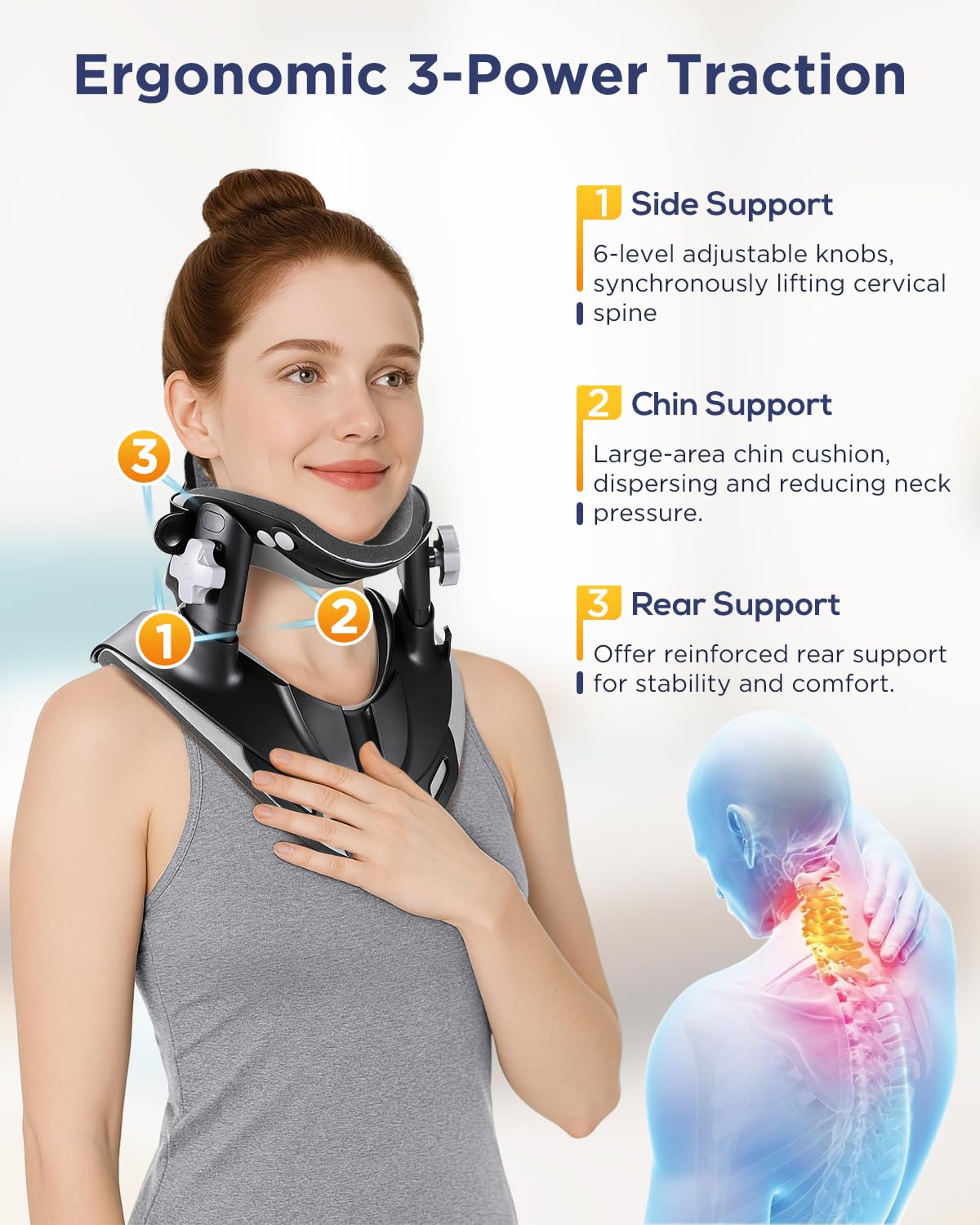 Cervical Nacken-Traktionsgerät, Nackenstrecker bei Nackenschmerzen und Nackenbuckel