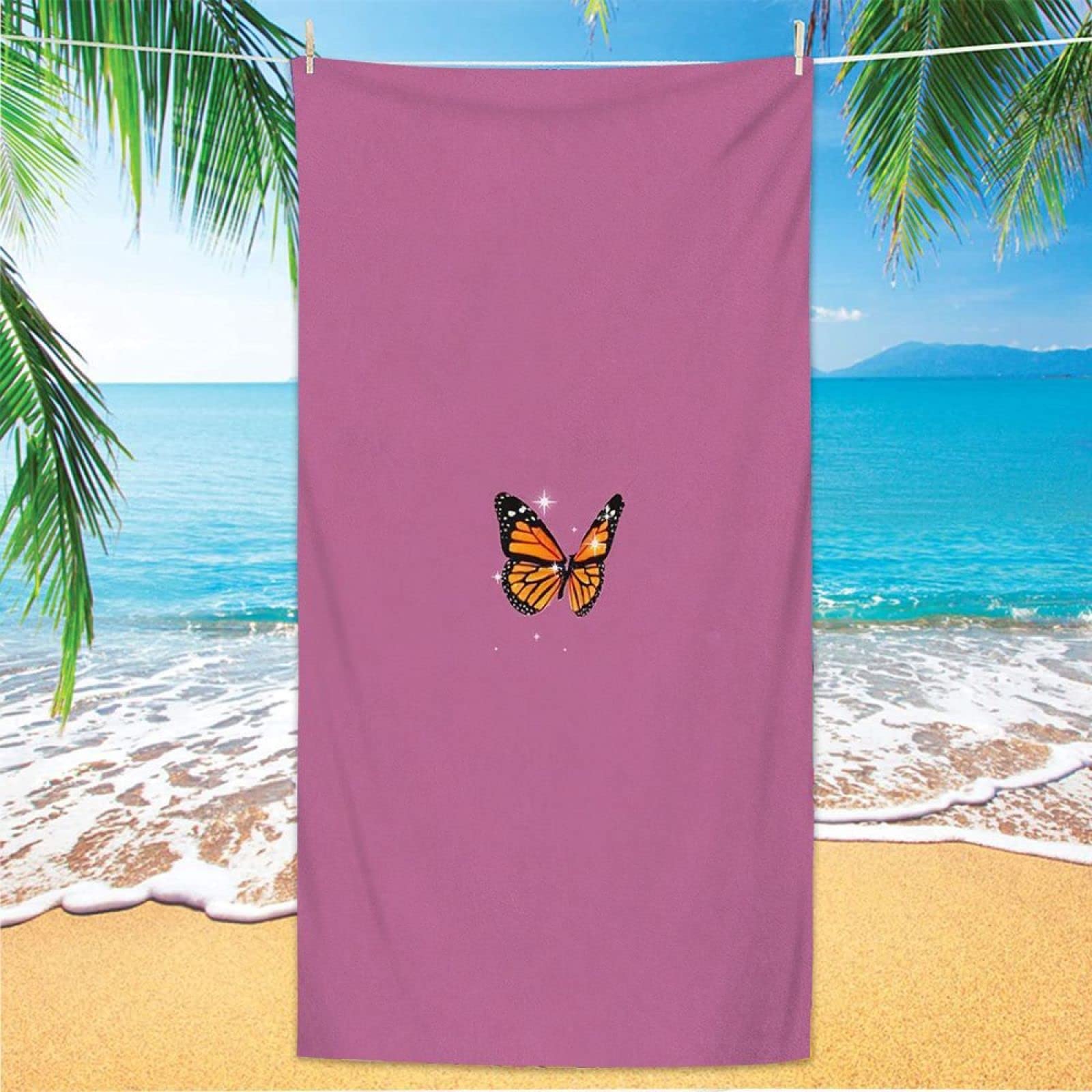 Ręcznik plażowy 200 x 200 cm motyl ręcznik z mikrofibry dla dorosłych kobiet mężczyzn, ręcznik na siłownię do podróży, pływania, na kemping, ręczniki plażowe, szybkoschnące i nie zawierają piasku,