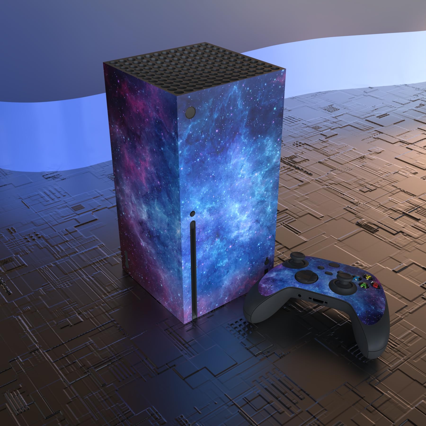 PlayVital Magic Sky Custom Vinyl Skins for Xbox Series X, Wrap Decal Cover Stickers for Xbox Series X Console Controller - 4