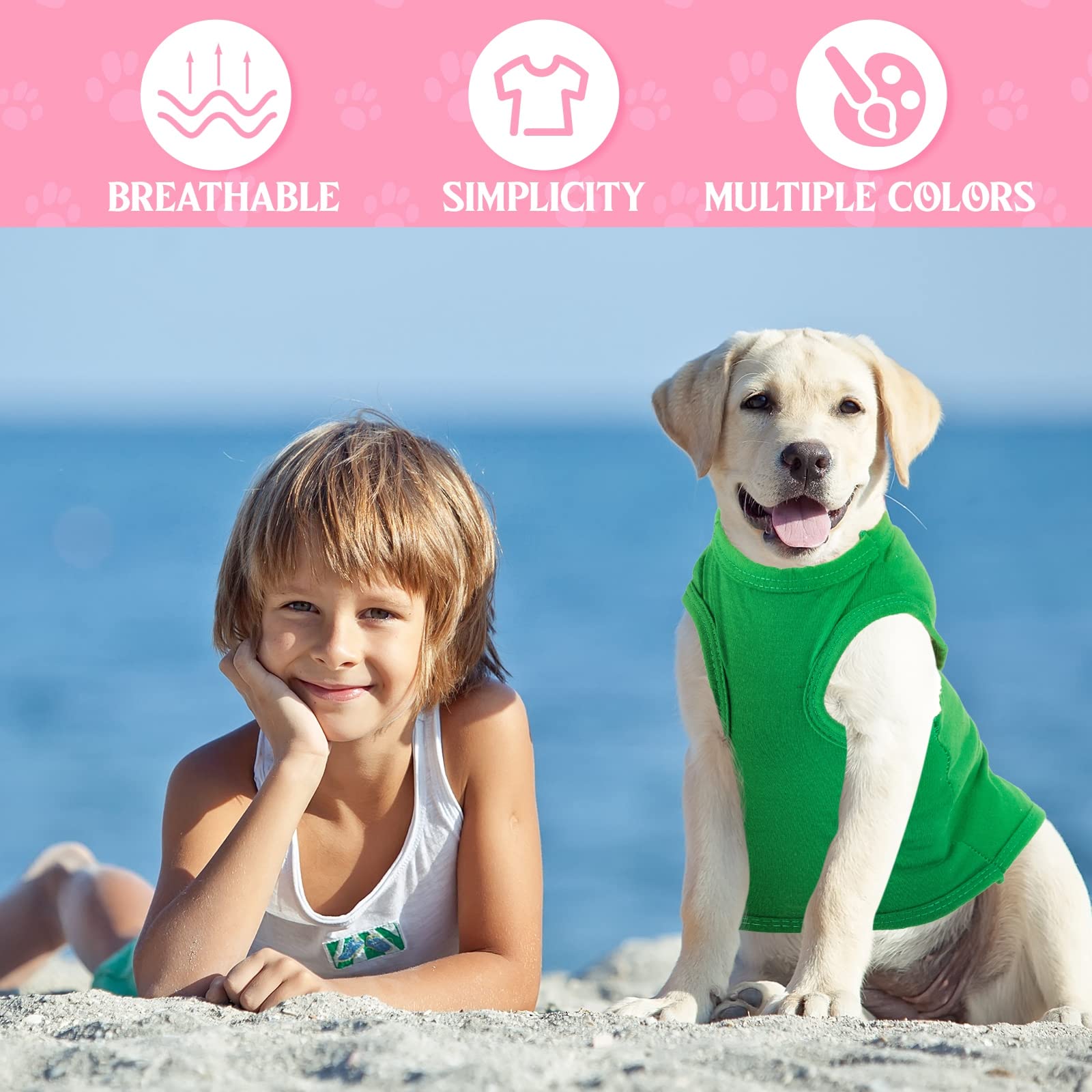 Silkfly 39 piezas de camisas para perro, ropa para mascotas, ropa en blanco, camiseta suave de verano para perro, camiseta transpirable lisa para cachorros, camisas en blanco para perro, disfraz para