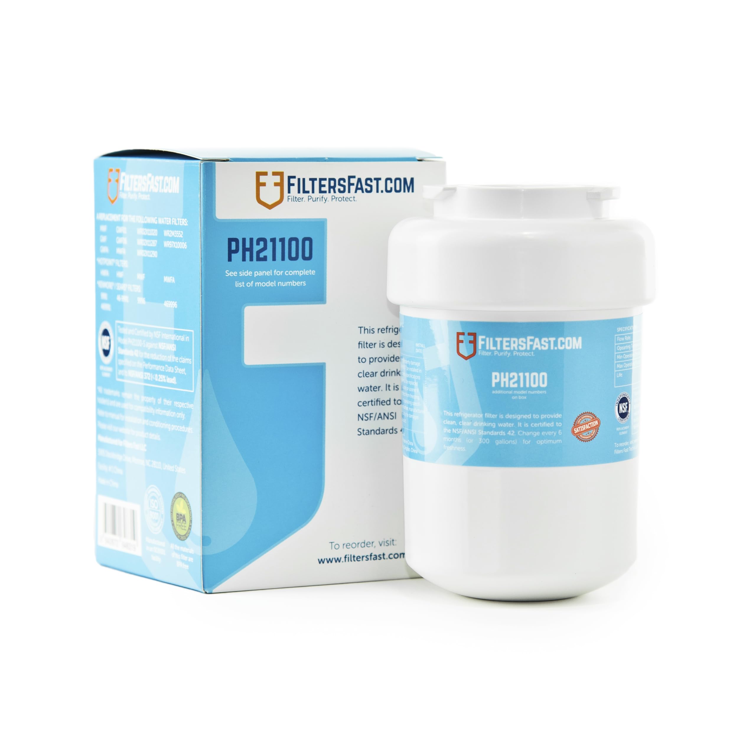 - Filters Fast PH21100 Compatible Replacement for GE MWF Carbon Water Filter Cartridge for Fridge Refrigerator Water Dispenser