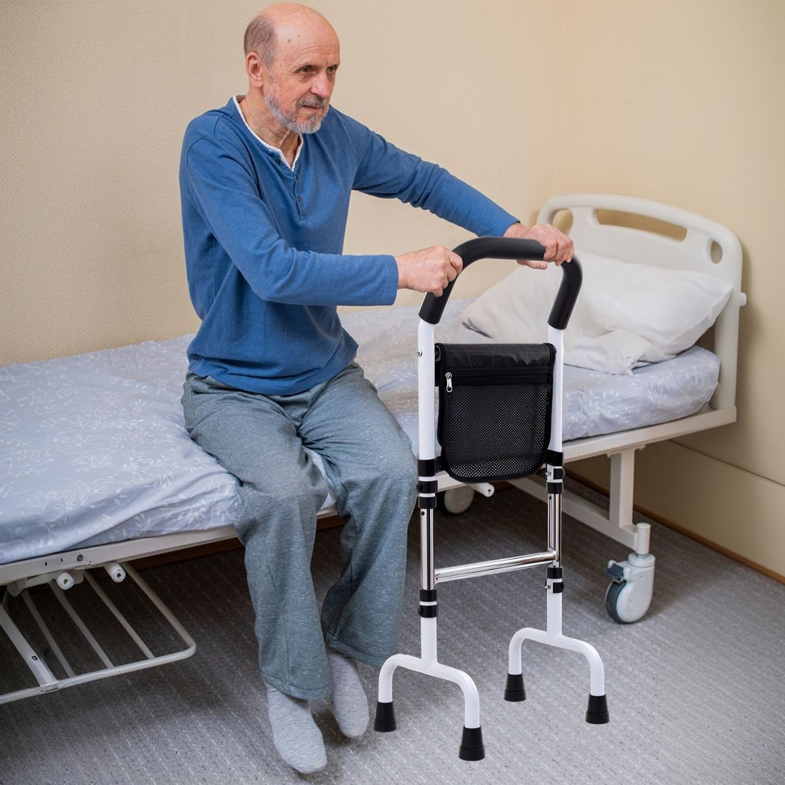 Zimoer Ayuda para la Movilidad de Personas Mayores, Soporte de Ayuda para Levantarse de la Cama, Altura Ajustable, Ayuda para la Movilidad en el Hogar, Cama, Inodoro, Sofá
