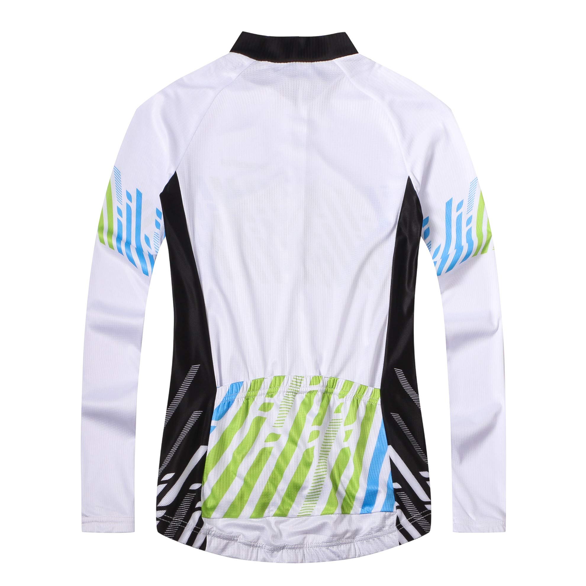 Women's Cycling Jersey Long Sleeve Outdoor Sports Slim Fit Full Zip with 3 Rear Pocket Breathable