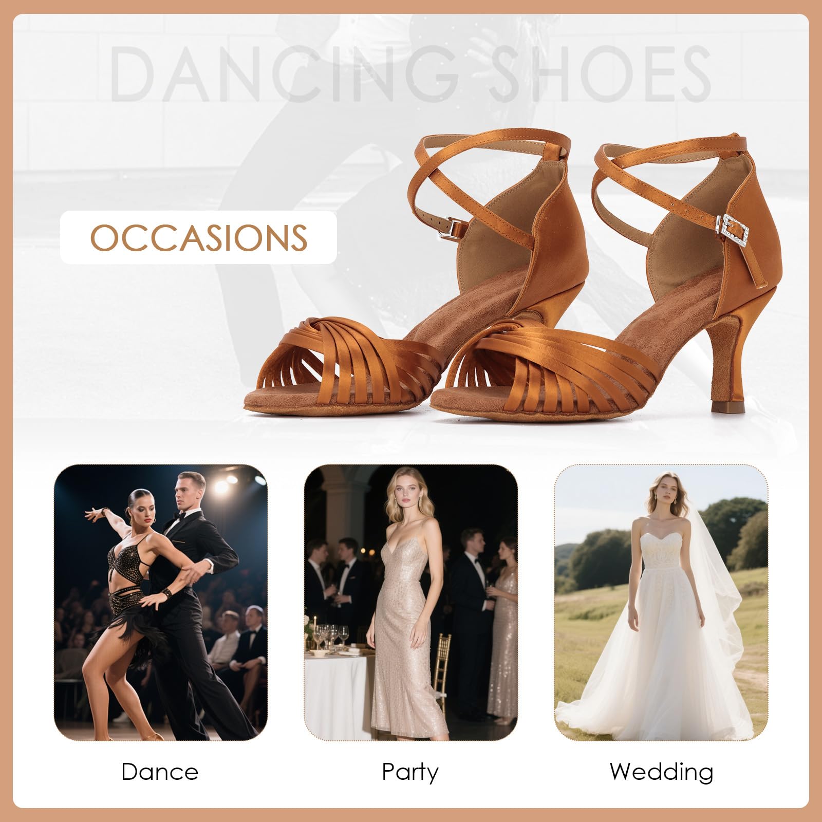 Zapatos de Baile de salón para Mujeres Formales Salsa Tango Bachata Zapatos de Interior para Fiesta
