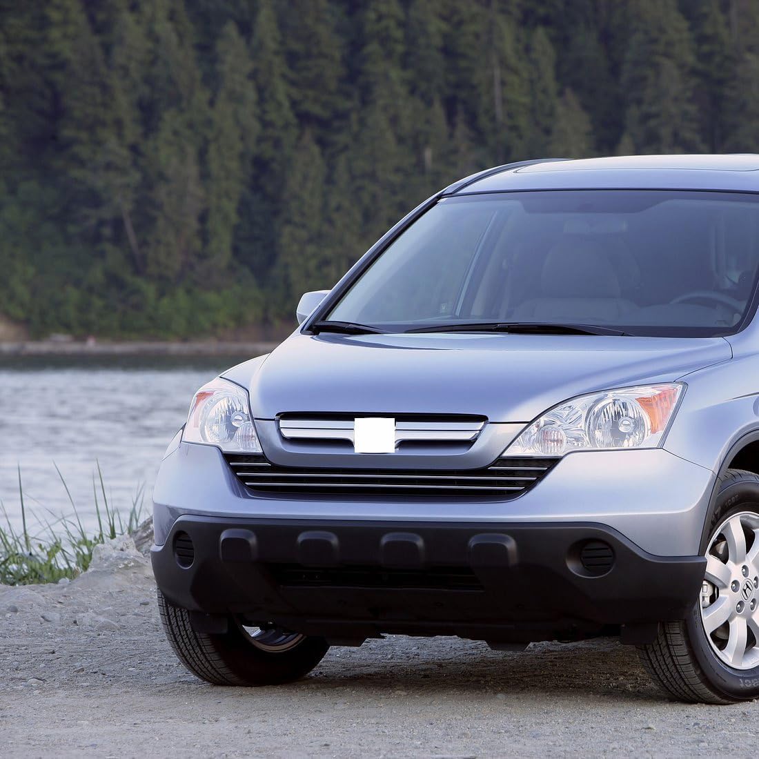 Headlight Assembly Fit for 2007-2011 Honda CR-V,Halogen Headlamp Compatible with CRV 2007 2008 2009 2010 2011 Chrome Housing Amber Reflector Replacement Driver Passenger Side