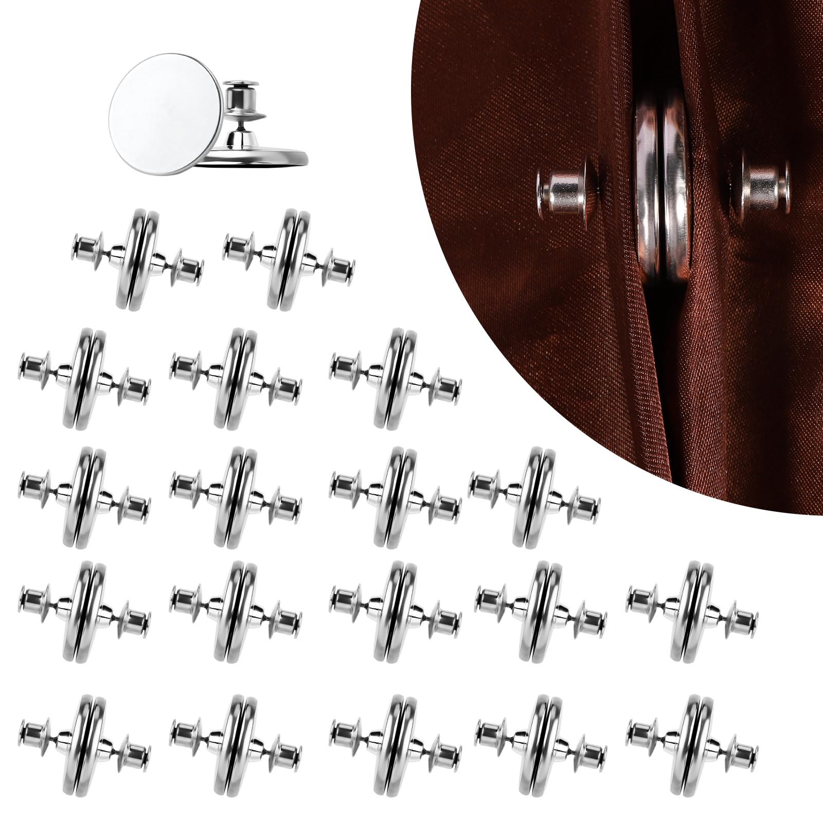 10 Pezzi Rotondo Magnetico per Tende Calamita per Tende Fermatende