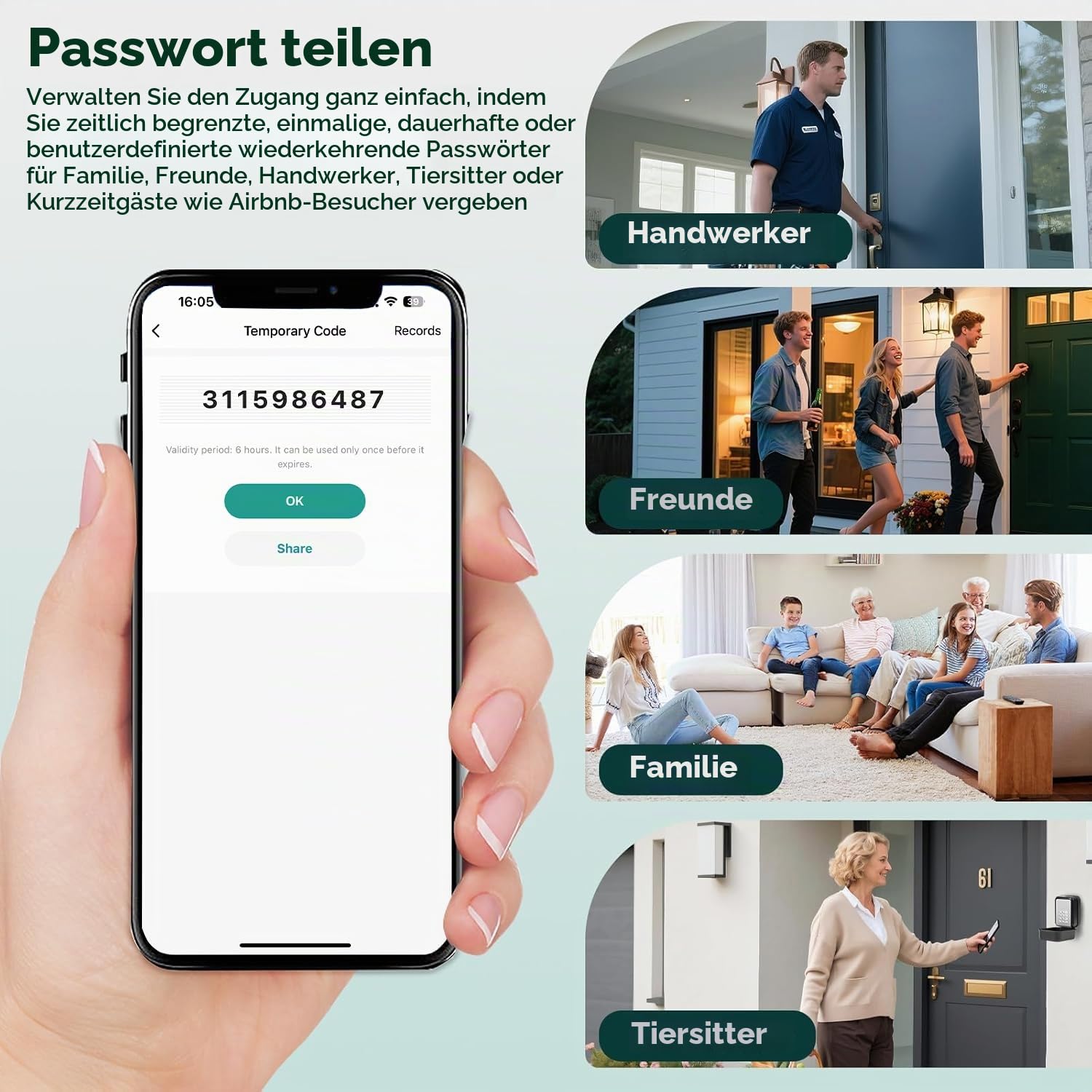 PAIRIER Smart Schlüsselbox Bluetooth Schlüsseltresor | Unterstützt Tuya APP und PIN-Code, 12 Stelliger Zahlencode, Geeignet für Haus Wohnung Garage, Ferienunterkunft
