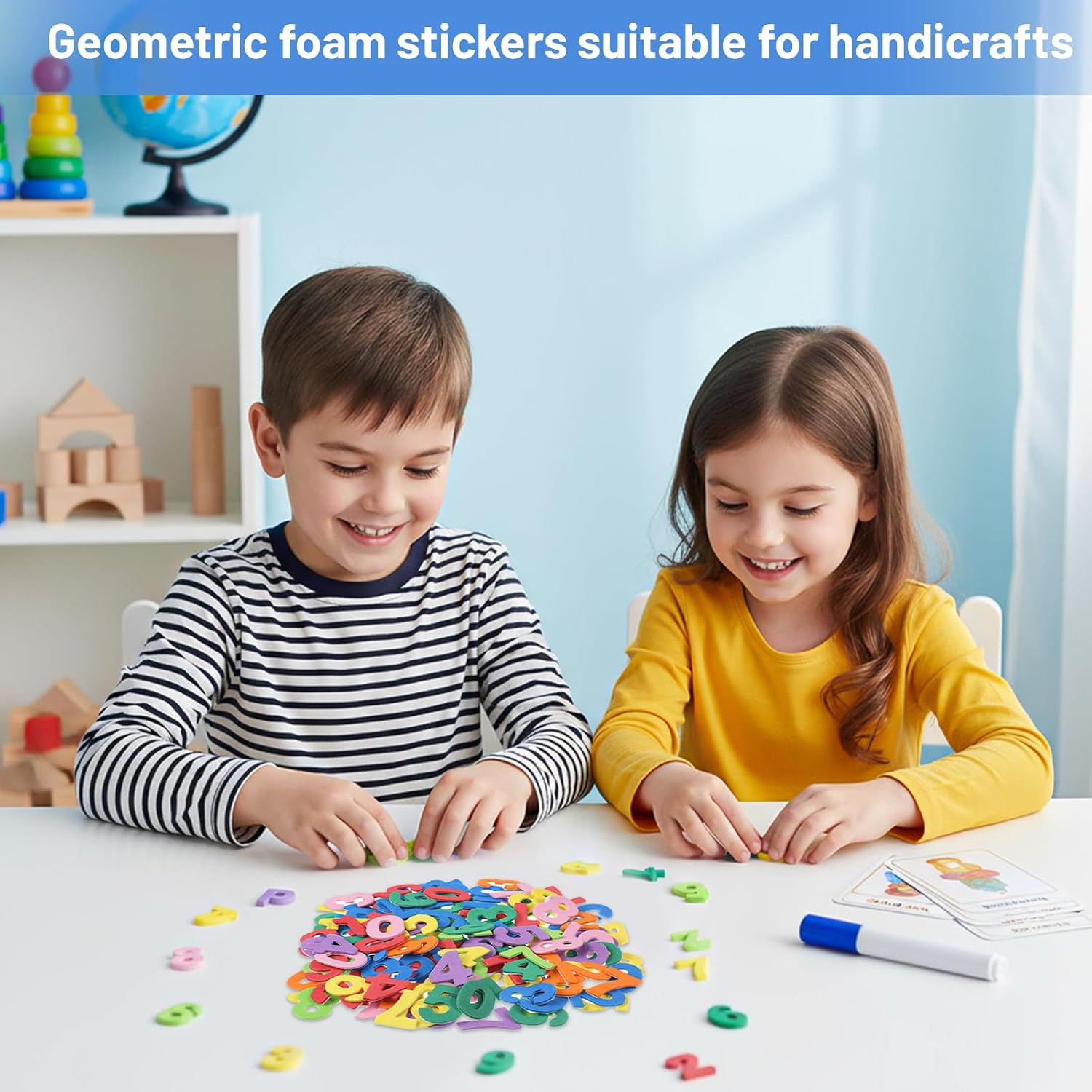 260PCS Numbers Foam Stickers, Letter Stickers for Crafts, Self Adhesive 1-9 Number Alphabet Sticker Craft Supplies Sticker for DIY Crafts Scrapbooking Kids School Project Party Decorations Colorful