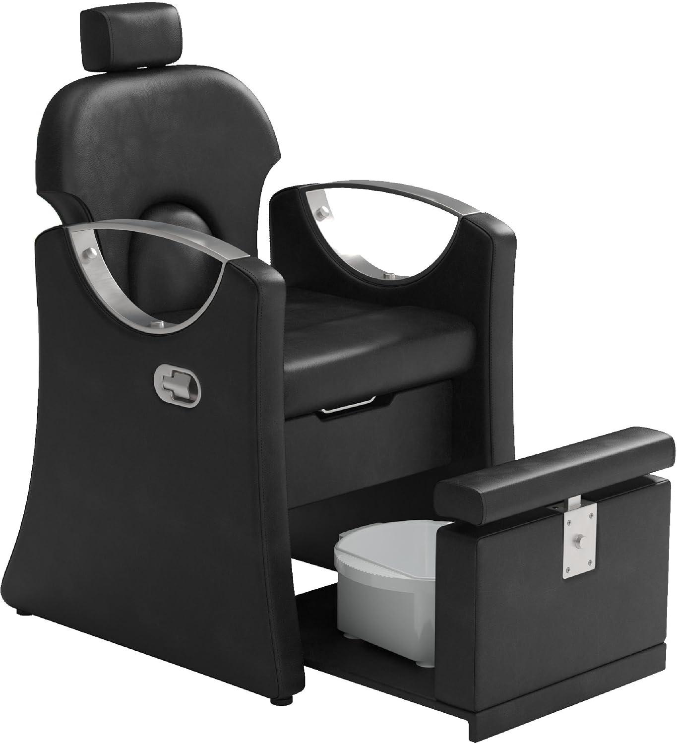 Pedicure Station for Nail Tech, Reclining Pedicure Chair with Massage Foot Bath, No Plumbing Pedicure Station Unit（Black） product image