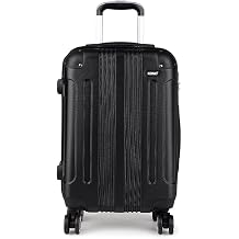 Kono 28" Travel Trolley Case Hard Shell ABS Light Weight Suitcase with 4 Spinner Wheel Fashion Luggage for Business Holiday 28" Black K1777 BK 28