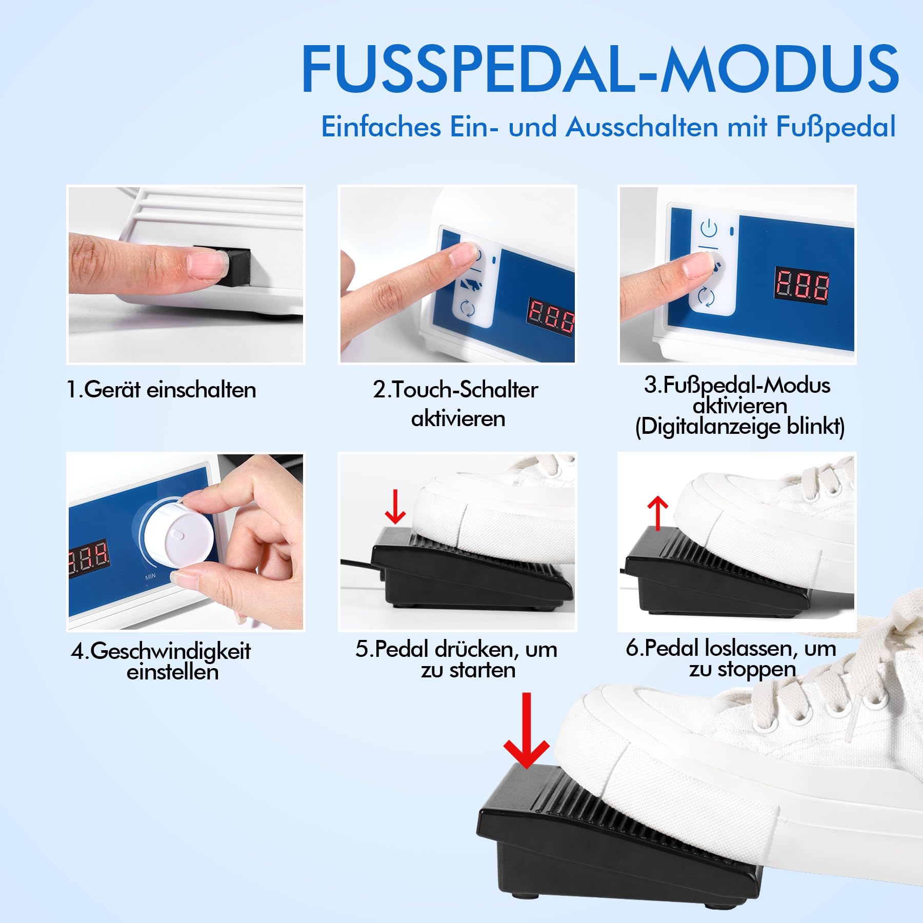 L'UGX Fresa de uñas profesional, motor sin escobillas, 45.000 rpm, lima de uñas eléctrica para uñas de gel y uñas acrílicas, juego de pedicura y manicura eléctrico, control de manos y pies, silencioso
