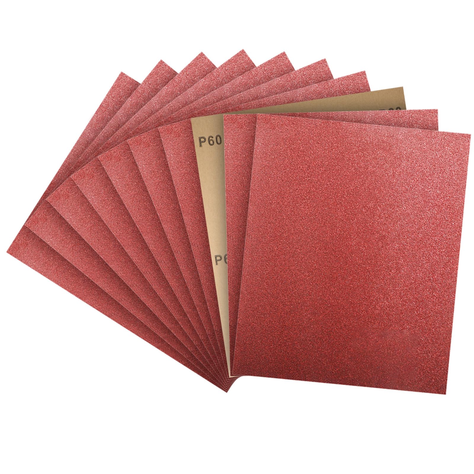 PMIQSA 10 Sheets Sandpaper Set, 60 Grit Abrasive Paper for Cars Polishing Metals Walls Wood Furniture Sanding, Sanding Paper 9x11 Inch (230x280mm) — image 1