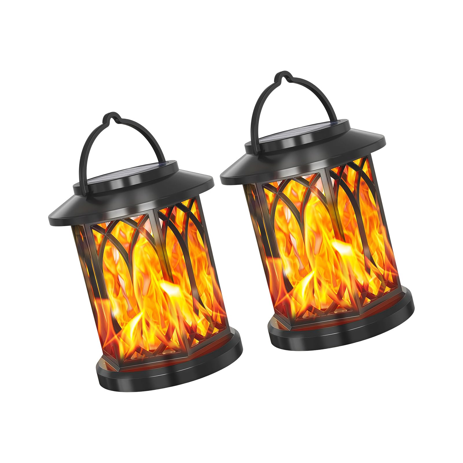 Kaeltsyn Solar Flickering Outdoor Waterproof Garden Landscape for Pathway and Fence Atmospheres Lighting Fixtures Solar Flame Hanging