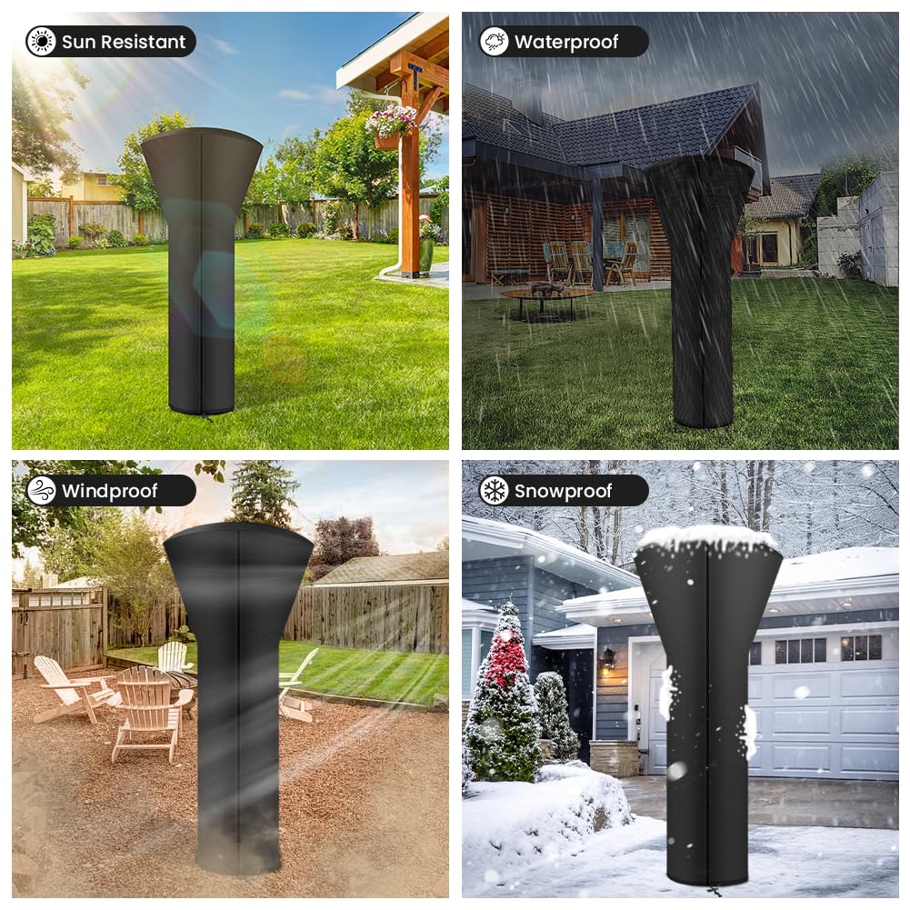 AOOWU Copertura per Riscaldatore da Patio Impermeabile Antivento Antistrappo Antipolvere Anti UV 226x85x48cm
