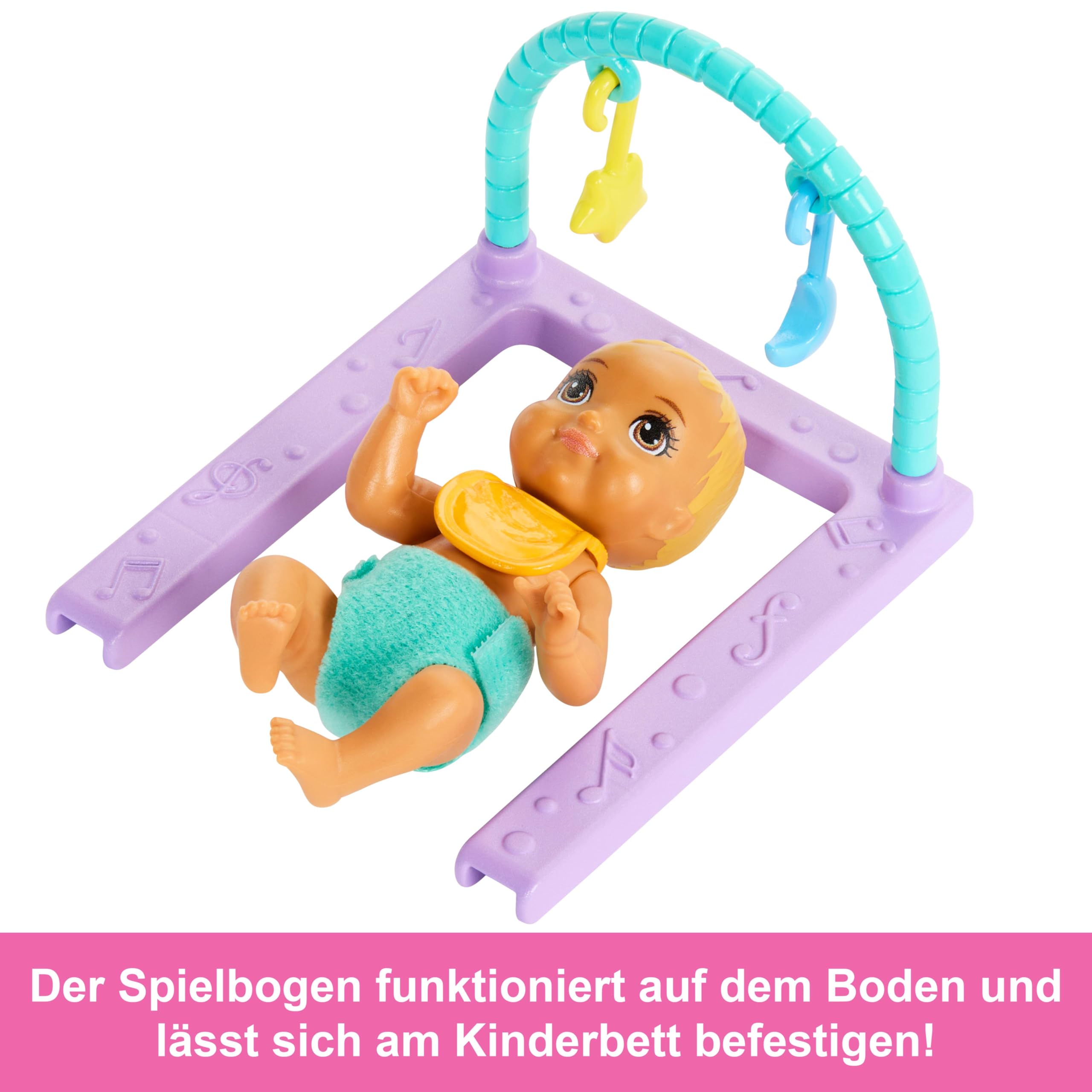 Barbie Skipper-Puppe und Kinderzimmer mit Zubehör, enthält Zwillingsbabypuppen, 1 Bettchen, 1 Schaukel, 1 Wippe und mehr, HXM99