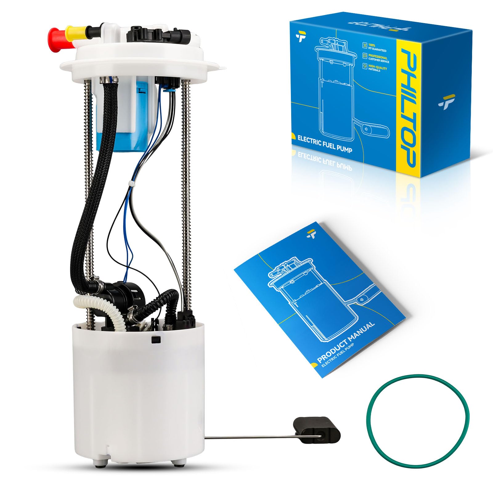 PHILTOP Electric Fuel Pump Assembly Compatible with Chevrolet Silverado 2500 HD and Silverado 1500, GMC Sierra 2500 HD and Sierra 1500 2007 2008, 4.3L/6.0L, FG0910