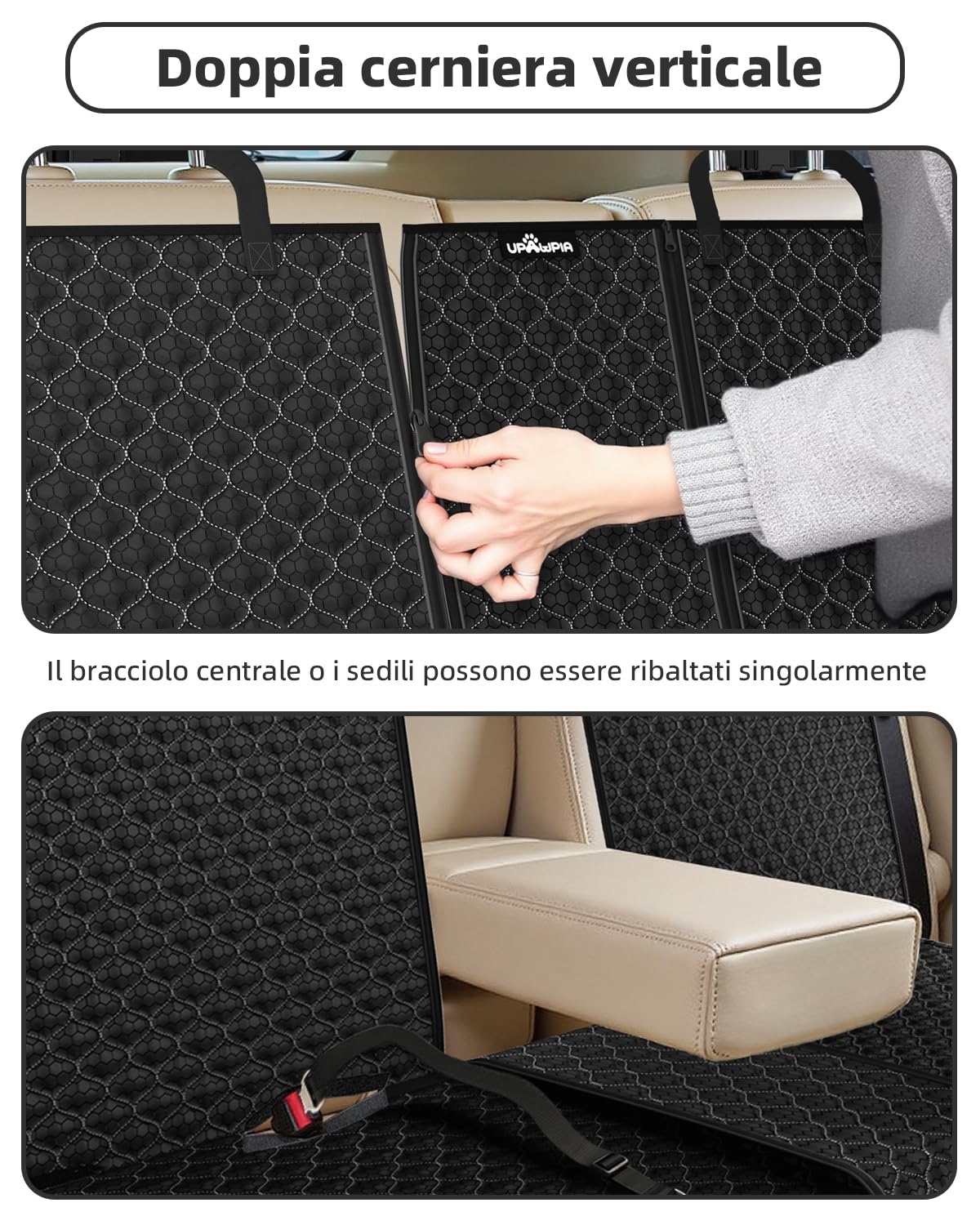 Coprisedile Auto per Cani Antiscivolo Impermeabile Copertura Sedili Auto per Cani Compatibile con Seggiolino Auto Copri Sedile Auto per Cani Bambini Adatto alla Maggior Parte delle Auto SUV