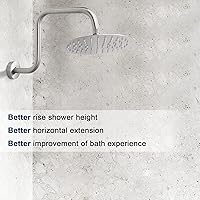 Vista 5 de NearMoon Brazo de extensión de ducha en forma de S con brida, tubo extensor de cabezal de ducha de altura alta de acero inoxidable, extensión