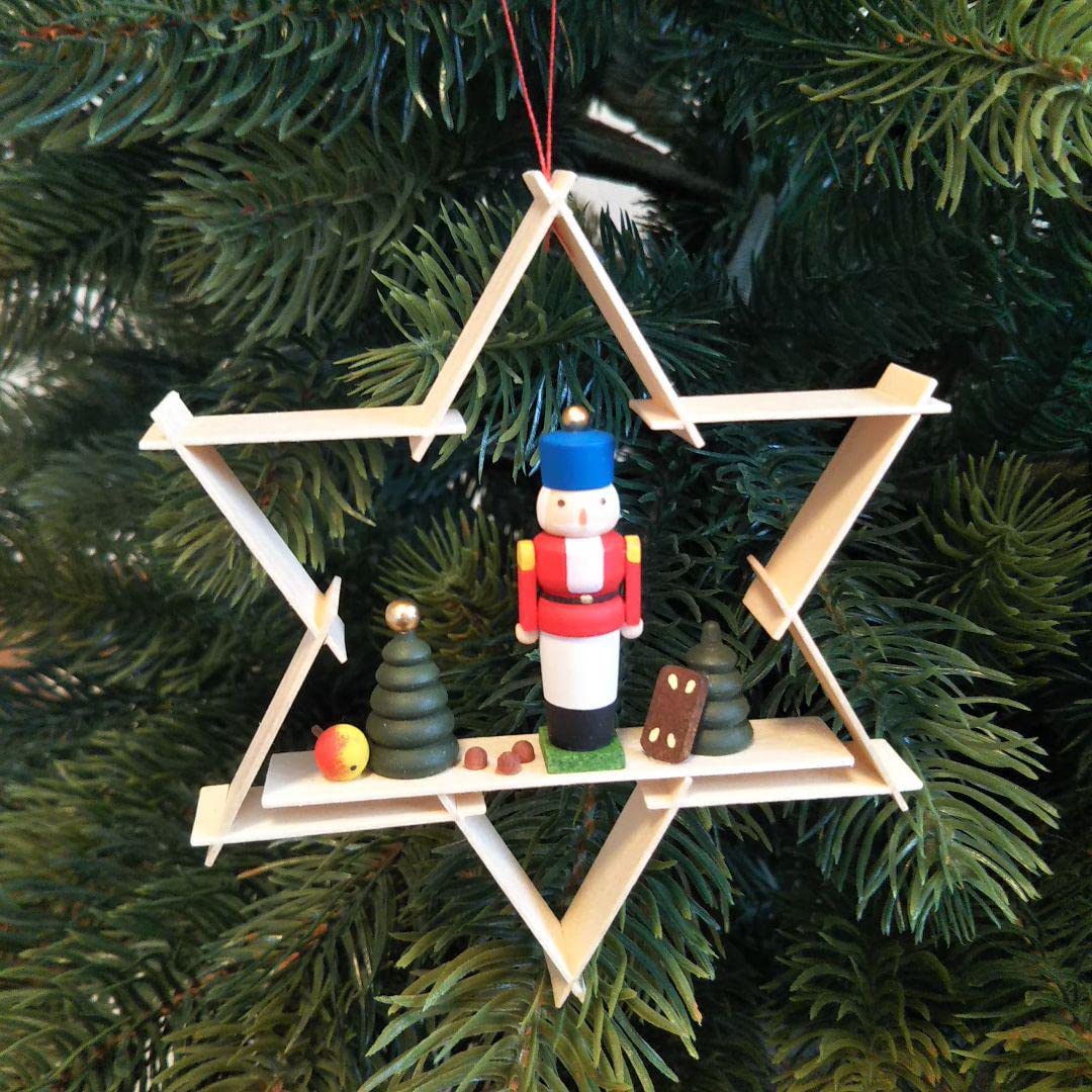 Amazon.co.jp: オーナメント 星のくるみ割り人形 ドイツ木工芸品
