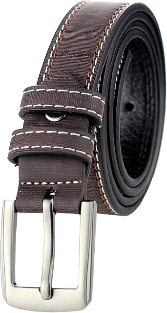 Eurosport Boys Kids Smooth Genuine Bonded Leather Colored Stitched Belt