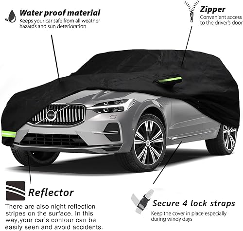 Miniatura 2 de YIXIN Funda impermeable para automóvil Volvo XC60 2008-2022, ajuste personalizado, 100% impermeable, resistente al viento y bandas de cremallera de