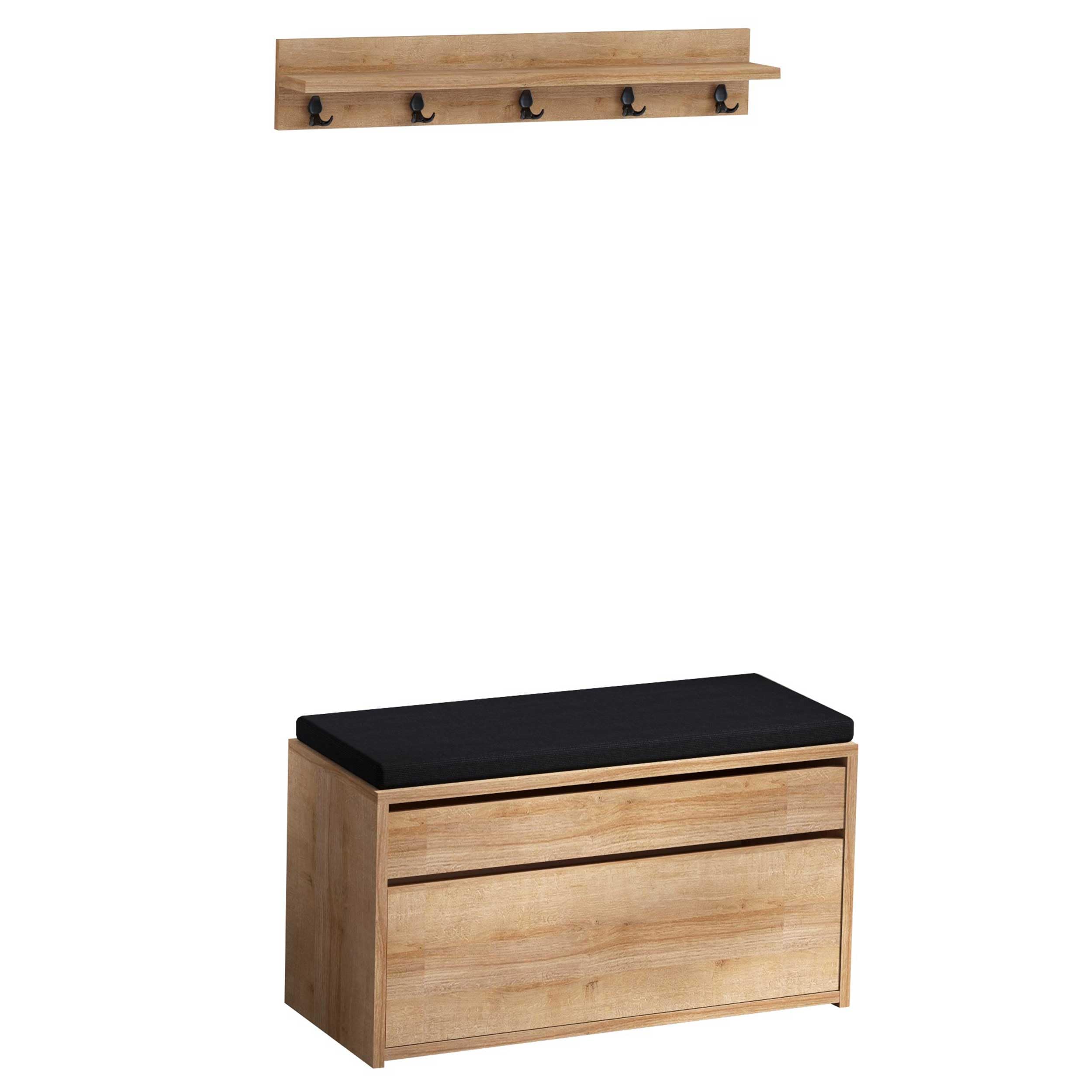 kalune Ensemble Banc Meuble à Chaussures avec étagère Boby