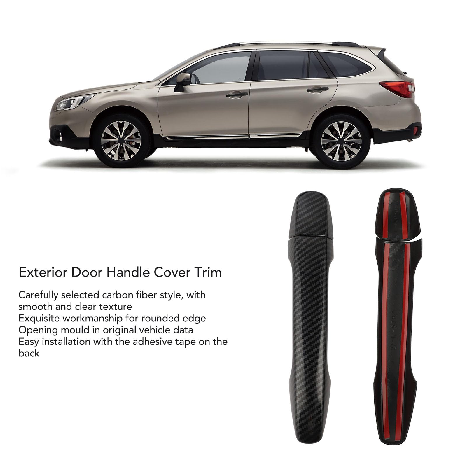 Osłona Klamki Zewnętrznej z Włókna Węglowego ABS, Osłona Klamki Zewnętrznej z inteligentną dziurką od Klucza do Subaru Legacy Levorg WRX Forester Outback