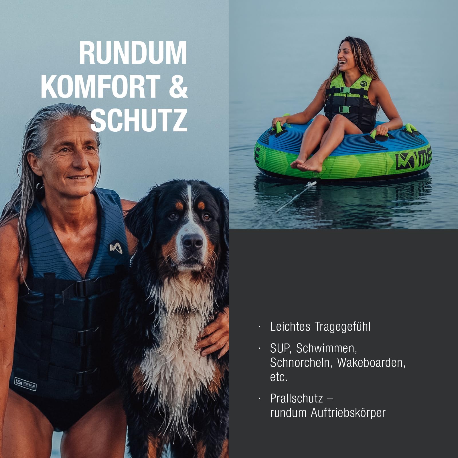 MESLE Aiuto al Galleggiamento per Adulti H210 50-N per SUP, Kayak, Wakeboard