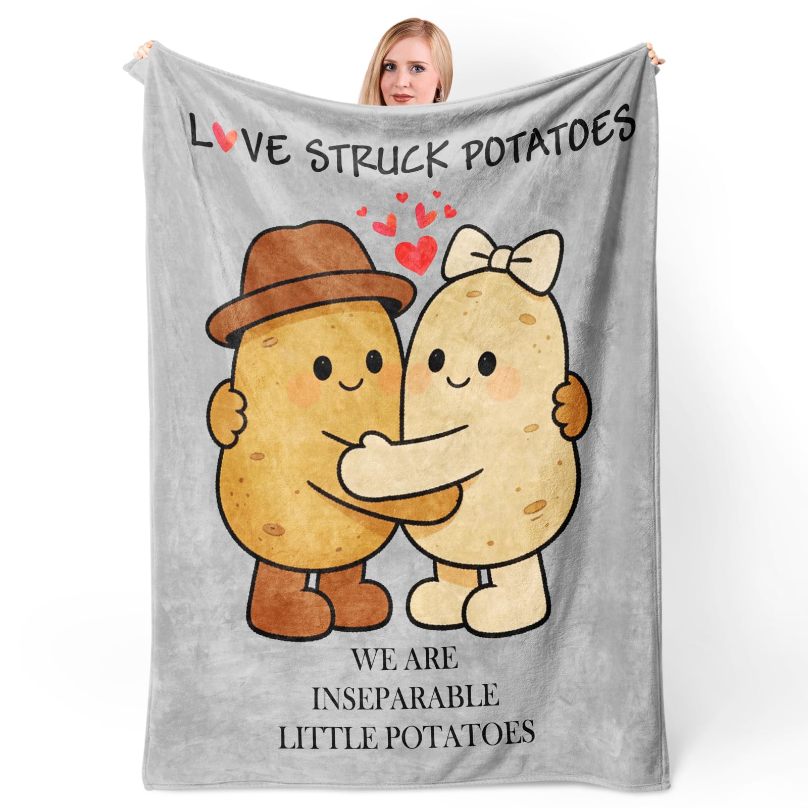 PRSTENLY Gifts for Him Her, Wedding Anniversary Blanket Gift for Couple, Blanket Gift for Girlfriend Boyfiend, Birthday Christmas Valentines Gifts for Him Her, I Love You Hug Blanket 50"x60" — image 1