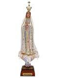 12 Inch Glass Eyes Our Lady of Fatima Statue Made in Portugal