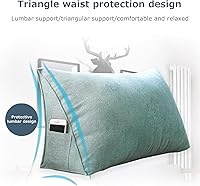 Vista 2 de Almohada de cabecera con protección de cintura, almohada de lectura, almohada triangular de cuña, cojín de espalda larga con funda extraíble