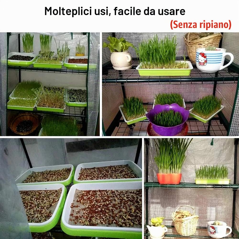 Copertura per serra da giardino in PVC, 4 ripiani, con telo rimovibile trasparente, 160x70x50 cm, impermeabile e traspirante per coltivare piante in vaso, ortaggi, fiori (telaio in ferro non incluso)