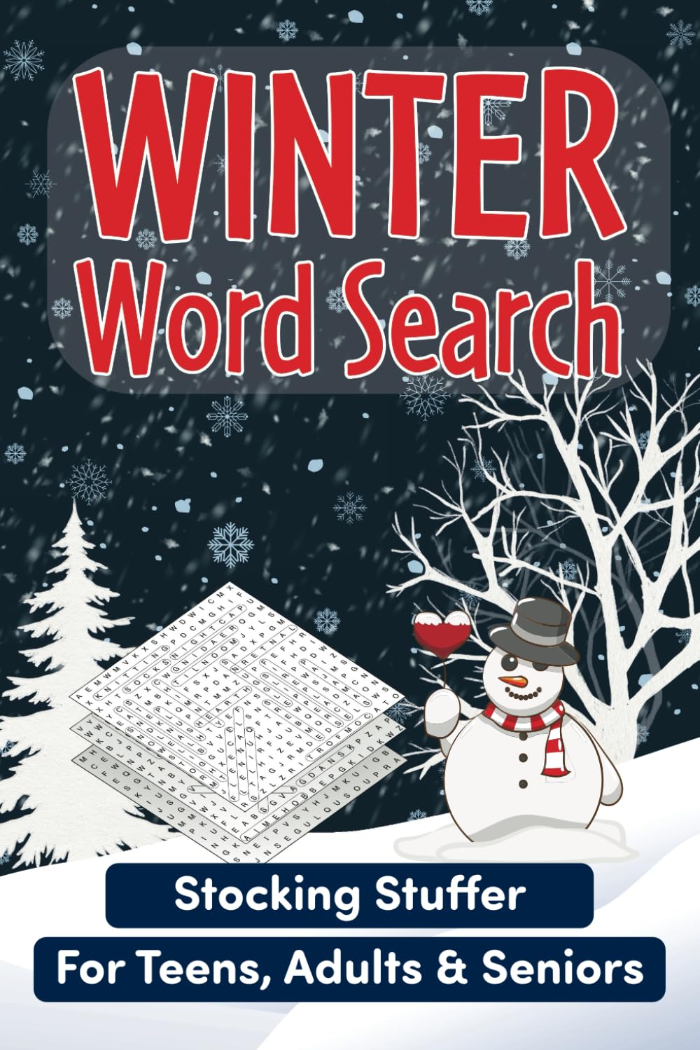 Winter Word Search: Holiday Season Themed Stocking Stuffer Puzzle Activity Book for Teens, Adults and Seniors