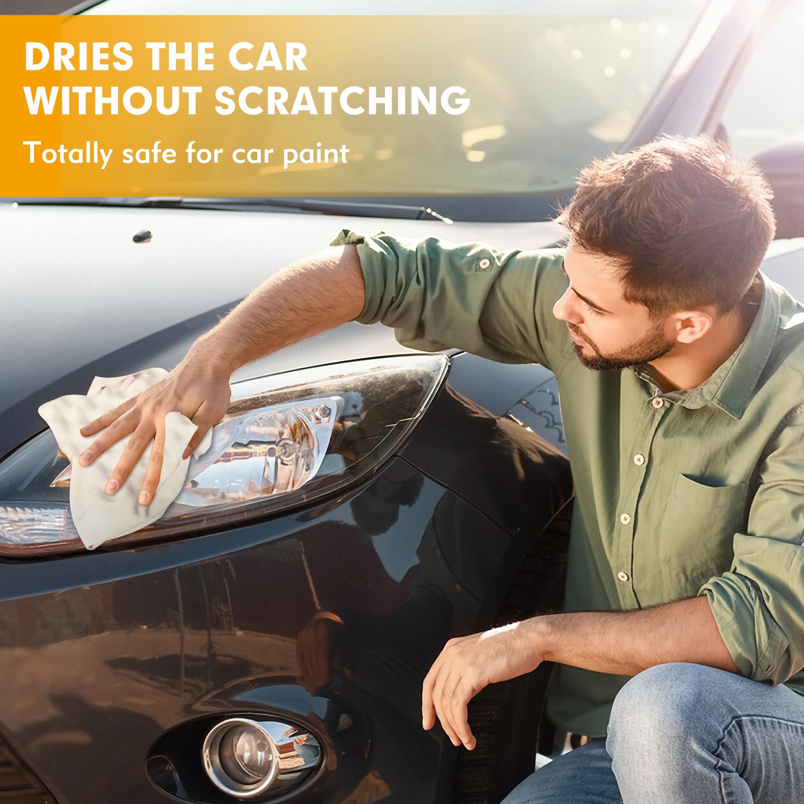 Femeng Irregular-Shaped Chamois Towel for Car, 35