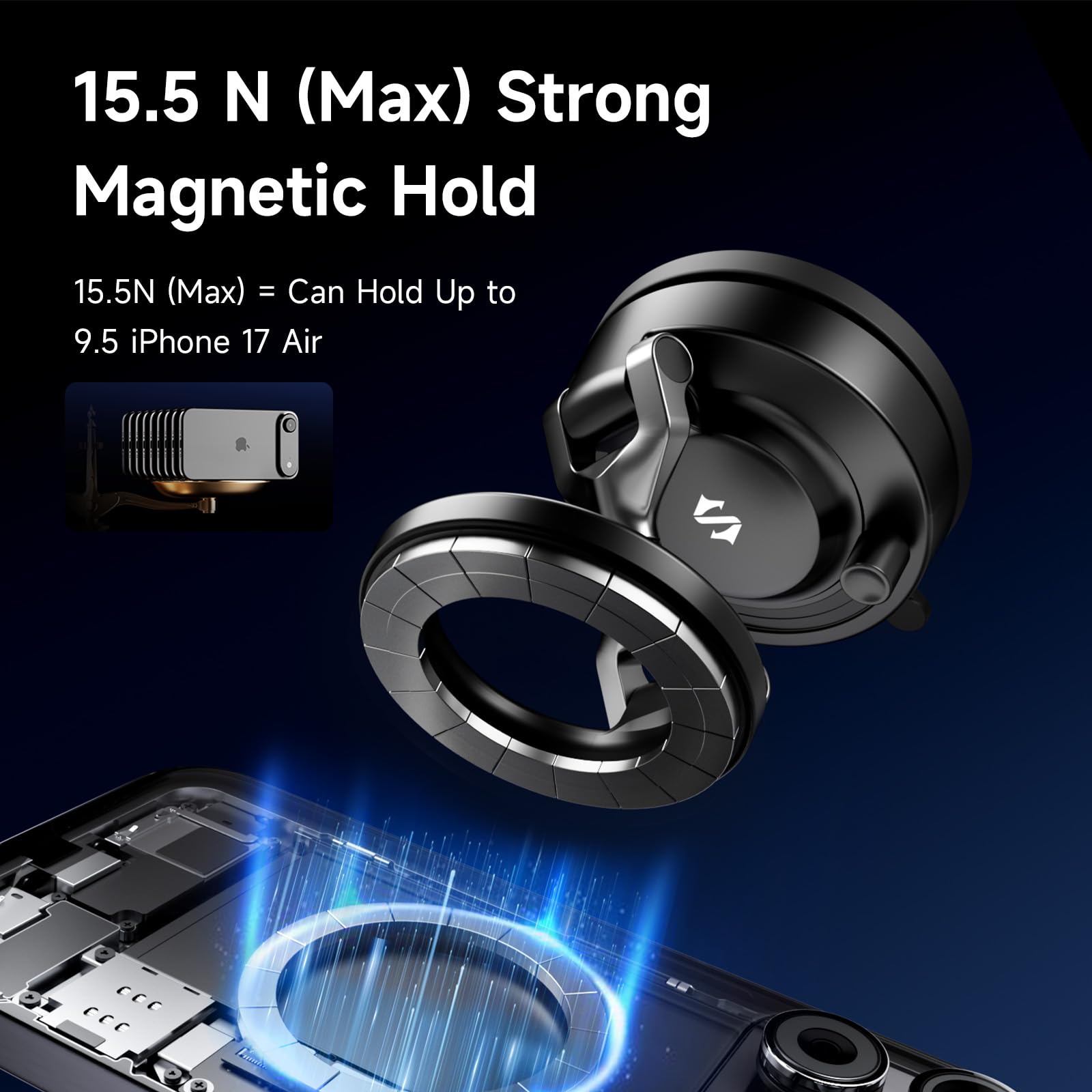 Amazon.com: Black Shark Magnetic Car Phone Holder, Zinc Alloy Arm