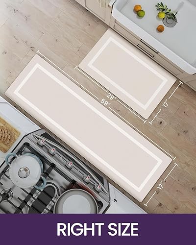 Miniatura 2 de DEXI Alfombras y tapetes de cocina para el suelo, delgada, antideslizante, lavable, cómoda alfombra para fregadero para cuarto de servicio, pasillo,