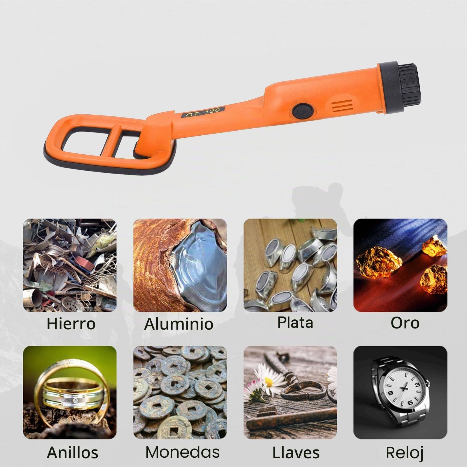 Detector de Metales Subacuático de Mano, Detector de Metales Impermeable de 9,84 Pies para Adultos, Detector de Metales Ligero Buscador de Oro con LED e Indicador de Encendido