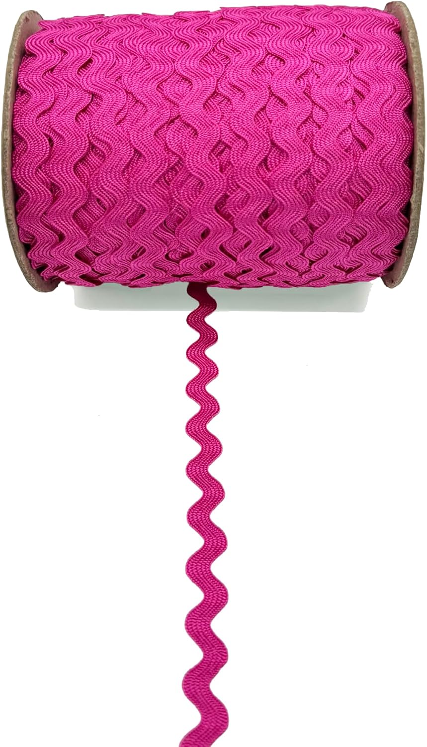 Strawberry 1/2" (12mm) RIC Rac Trim – Decorative Zig Zag Ribbon for Sewing, Crafts, Costumes & Home Décor – 24 Yards