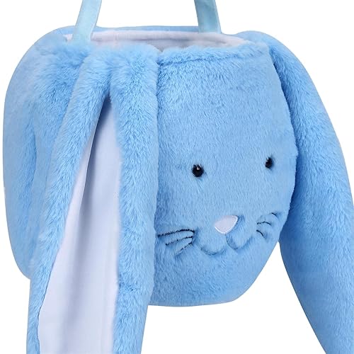 Miniatura 4 de Cesta de caza de huevos de Pascua, cesta de conejo de Pascua de felpa, cubos de Pascua de orejas largas para niños, niñas, bebés, bolsas de Pascua
