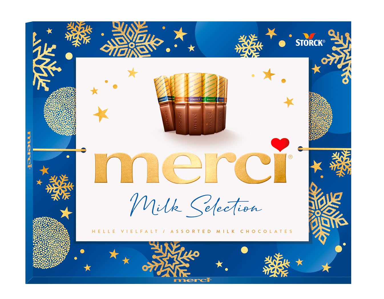 Merci Finest Milk Chocolate Box, 4 Flavour Varieties, Gluten-Free Classic Milk Chocolate Gift Box, (Packaging may vary) 250 g (Pack of 1)