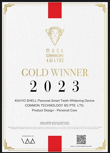 Miniatura 7 de KAVVO Kit de blanqueamiento dental Shell 2023 Muse Design Gold Ganador para dientes sensibles, LED de nivel médico, batería de larga duración,