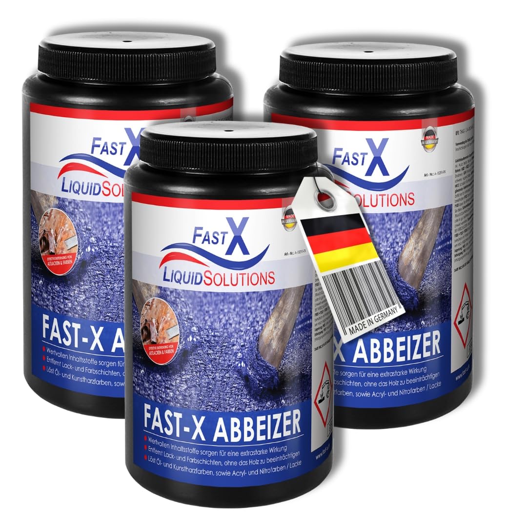 FAST X Abbeizer – 3x1L – Hochwirksamer Entferner für Lacke und Farben
