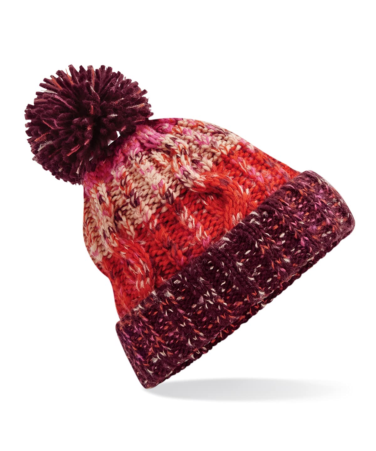 ASVP Shop Corkscrew Cable Knitted Bobble Hat Plain Mens Womens Beanie Warm Winter Pom Wooly Cap