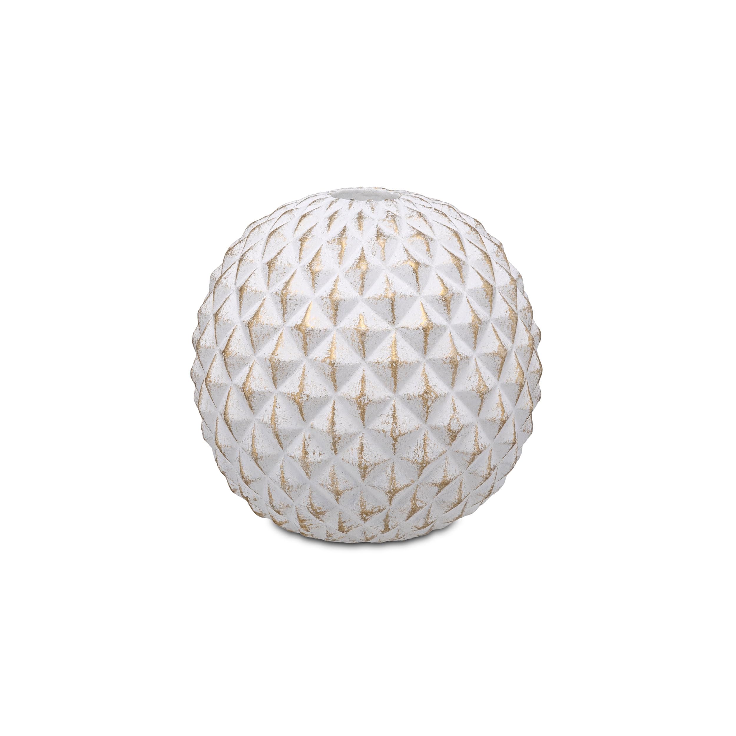 RITUALI Domestici - Faccioluce Candle Holder White Studs, 12 x 12 x 12 h cm, Cement Resin Collection
